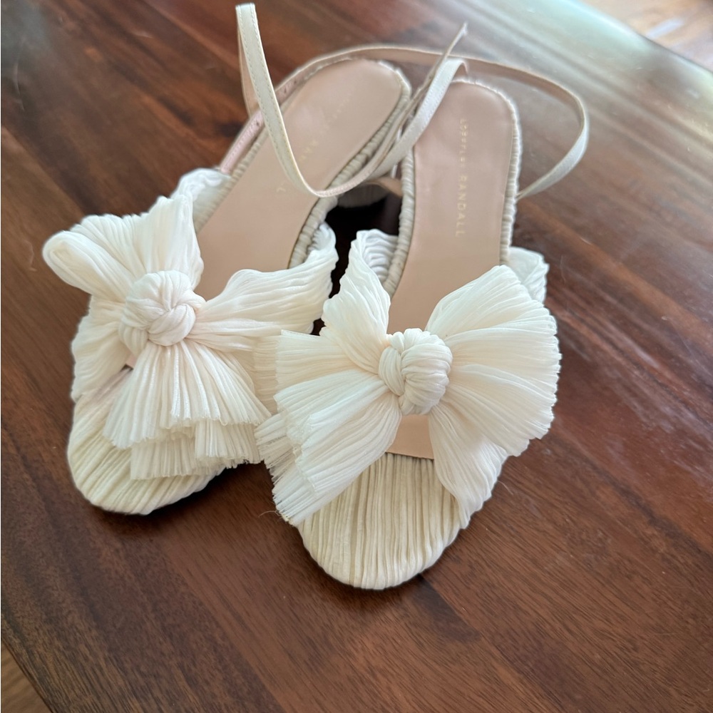Loeffler Randall Dahlia Pearl Pleated Bow Heels- Size 8.5